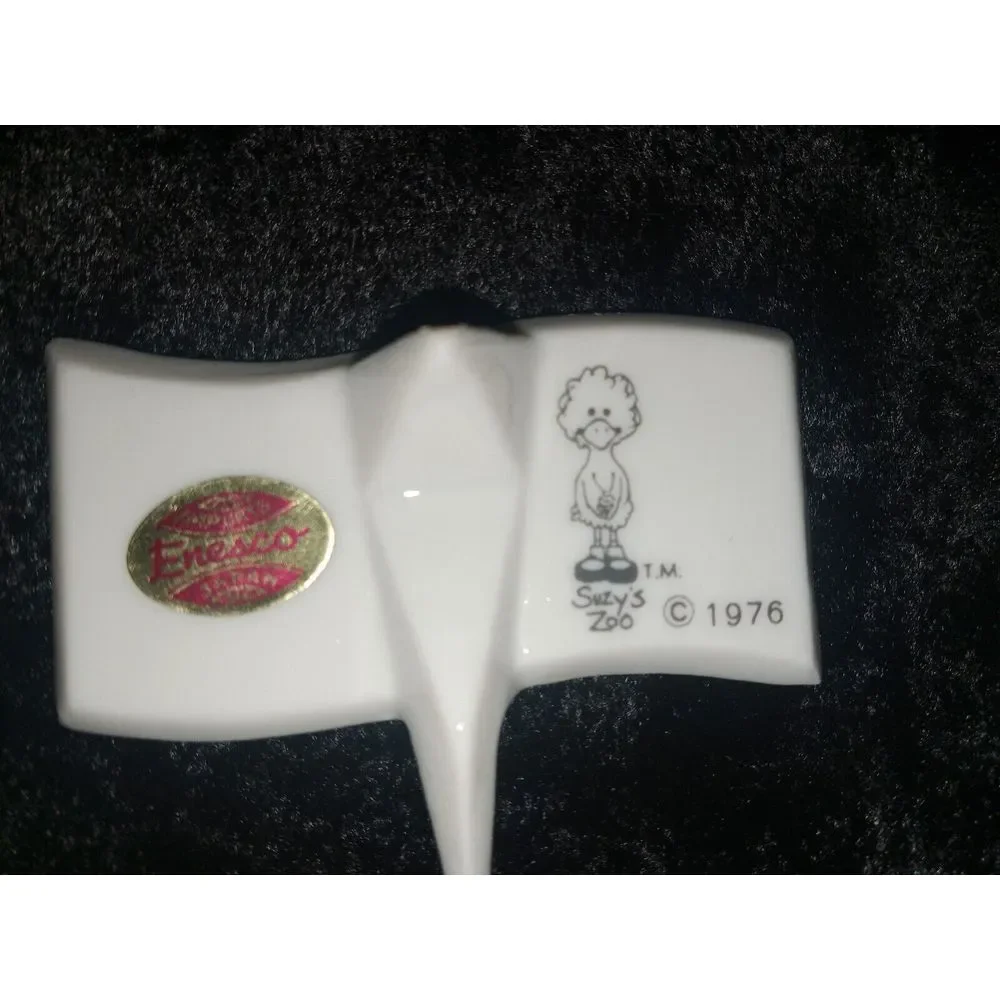 Suzy Zoo Mice Porcelain Cheese Markers Enesco Japan Set of 4 Vintage‎ 1976